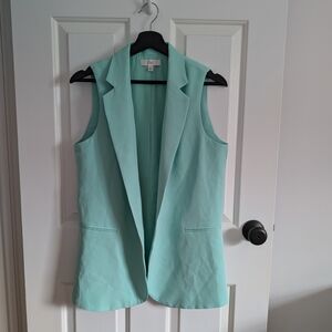 Ovi Women's Mint Green Sleeveless Blazer Vest